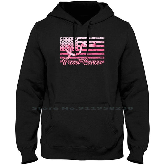 Men Breast Cancer Flag Hoodies/Sweatshirts