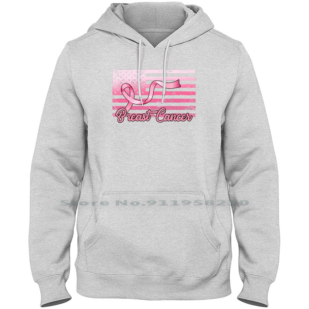 Men Breast Cancer Flag Hoodies/Sweatshirts