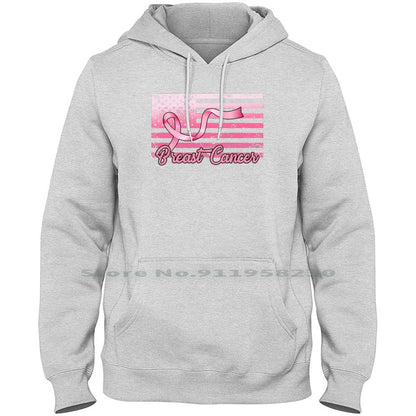 Men Breast Cancer Flag Hoodies/Sweatshirts