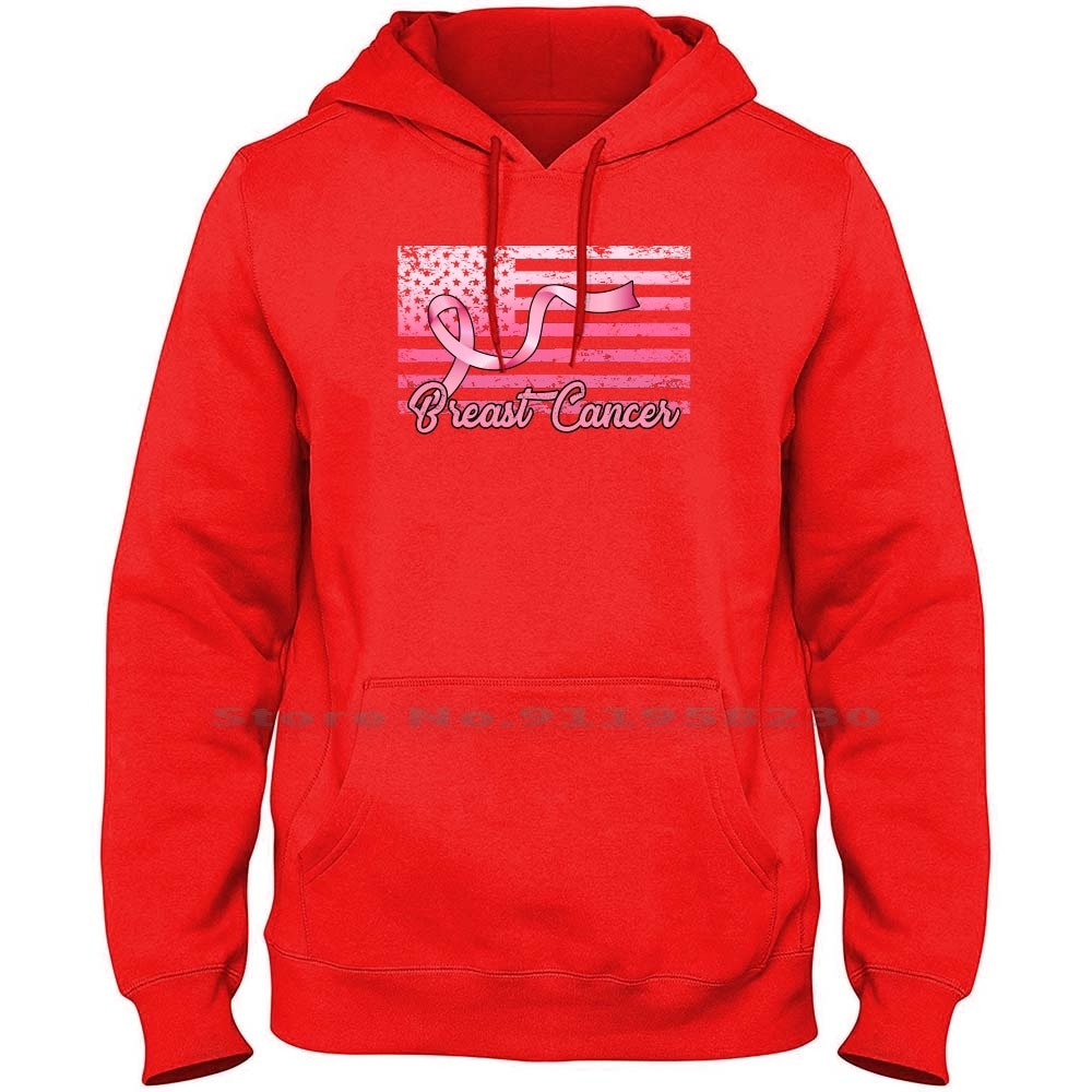 Men Breast Cancer Flag Hoodies/Sweatshirts