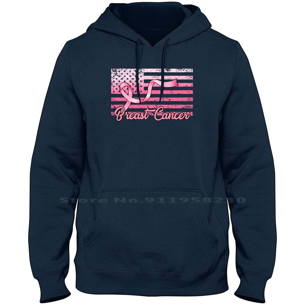 Men Breast Cancer Flag Hoodies/Sweatshirts