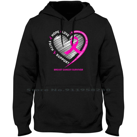 Men Love, Hope, Faith, and Support Breast Cancer Hoodies/Sweatshirts