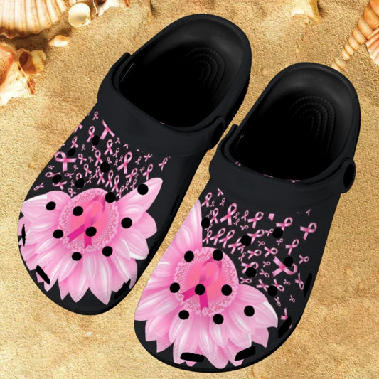 Women's Pink Sunflower Breast Cancer Crocs